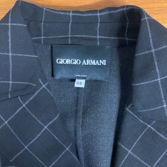 Giorgio Armani Black Checkered Blazer - Picture 9 of 14